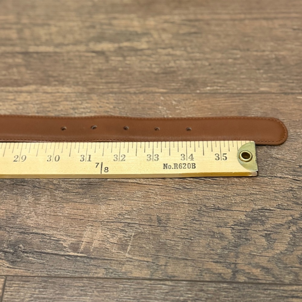 Coach Vintage Brown Leather Belt Gold Brass Buckle Large NWT - Picture 7 of 14